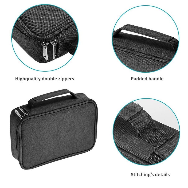 Number-one Large Capacity Pencil Case, 72 Slots Colored Pencil Pouch Bag Portable Pencil Holder Stationery Organizer with Compartments for Office and Travel, Black - Image 4